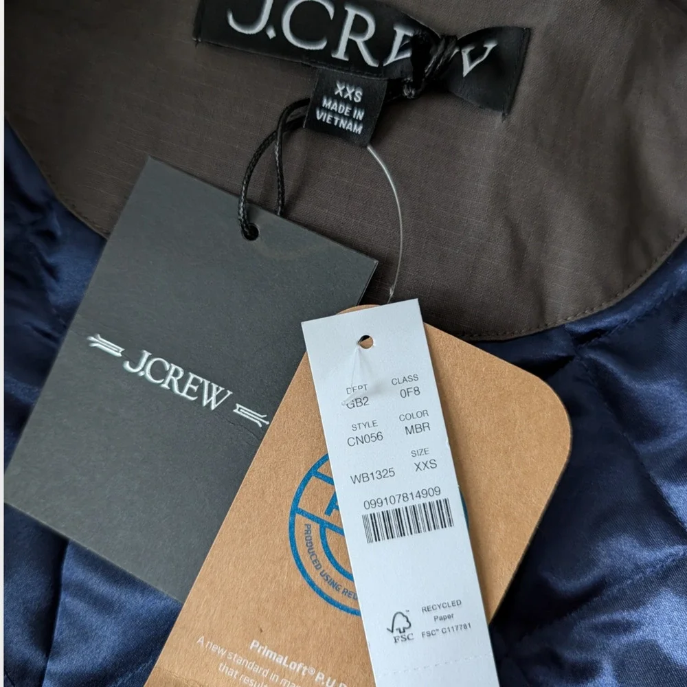 J Crew Cropped Barn Jacket in Ripstop Cotton New Size XXS Mossy‎ Brown CN056 Ora